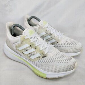 Adidas EQ21 Running Shoes White Green Ghost GX6216 Comfort Clean Womens Size 8.5